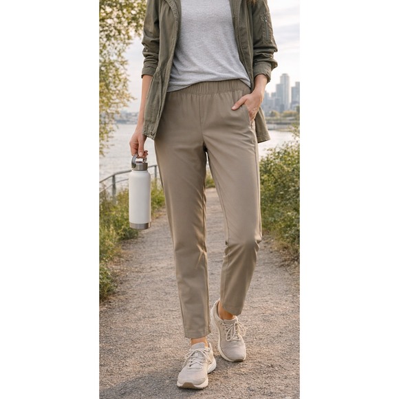 Eddie Bauer Pants - Eddie Bauer 2025 Trail Hiking Pants Khaki Brown Pull on Elastic Waist Women's 8